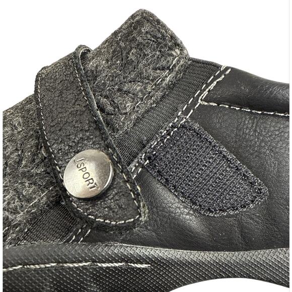 Jambu J Sport Shoes Womens 9 Black Faux Leather Wool Blend Slip On Blair Memory - Picture 4 of 9